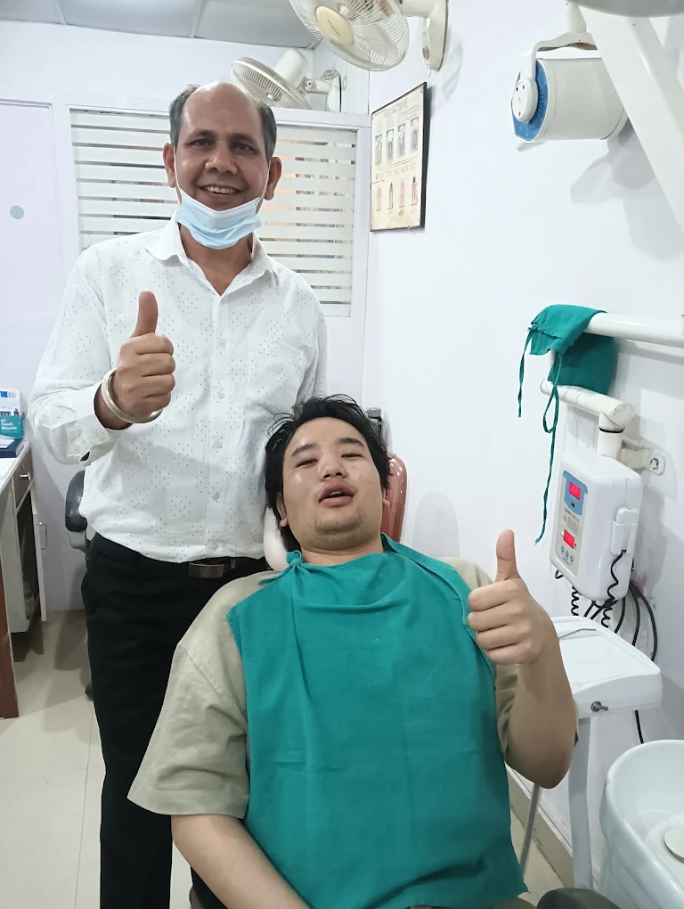 Patient after treatment with the dentist